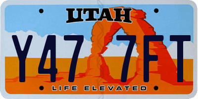 UT license plate Y477FT