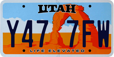 UT license plate Y477FW
