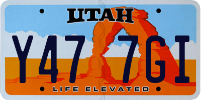 UT license plate Y477GI
