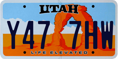 UT license plate Y477HW
