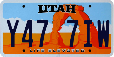 UT license plate Y477IW