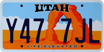 UT license plate Y477JL
