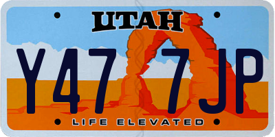 UT license plate Y477JP