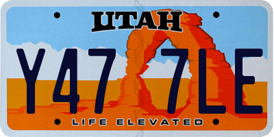 UT license plate Y477LE