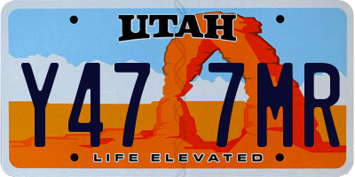 UT license plate Y477MR