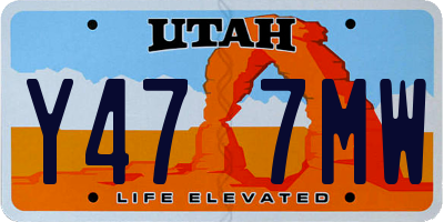 UT license plate Y477MW