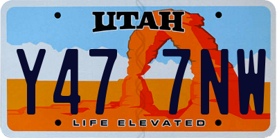 UT license plate Y477NW
