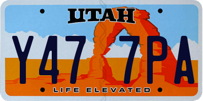 UT license plate Y477PA