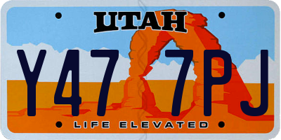 UT license plate Y477PJ