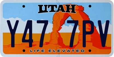 UT license plate Y477PV
