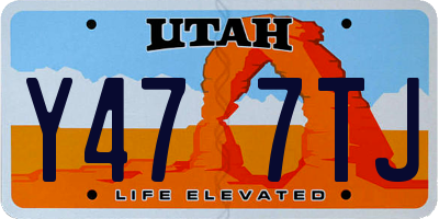 UT license plate Y477TJ