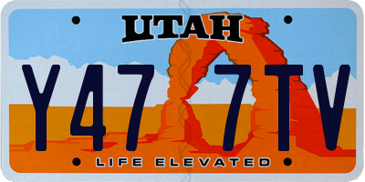 UT license plate Y477TV