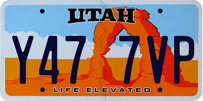 UT license plate Y477VP