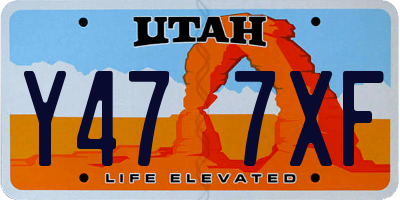 UT license plate Y477XF