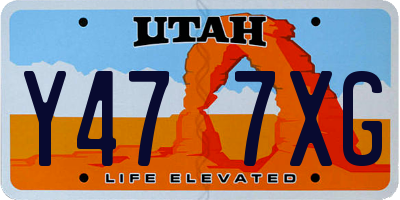 UT license plate Y477XG