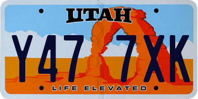 UT license plate Y477XK