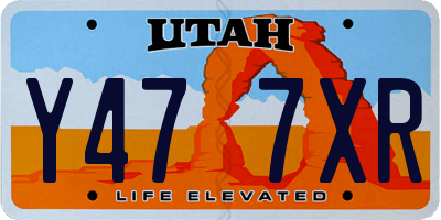 UT license plate Y477XR