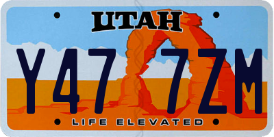 UT license plate Y477ZM