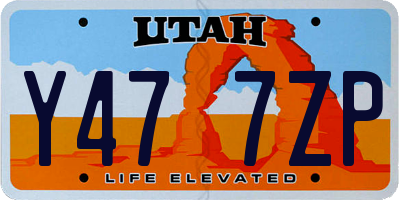UT license plate Y477ZP