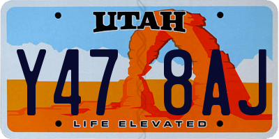 UT license plate Y478AJ