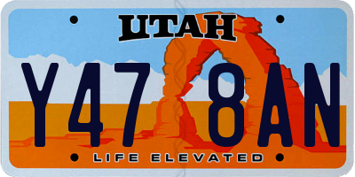 UT license plate Y478AN