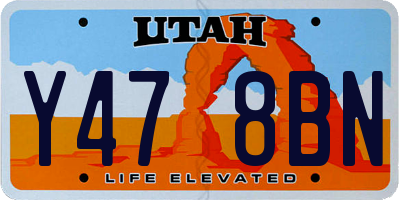 UT license plate Y478BN