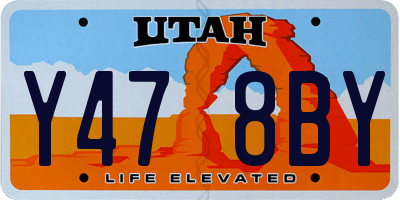 UT license plate Y478BY