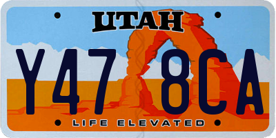 UT license plate Y478CA