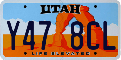UT license plate Y478CL
