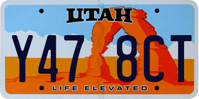 UT license plate Y478CT