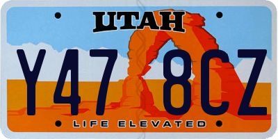 UT license plate Y478CZ