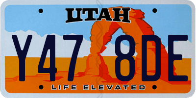 UT license plate Y478DE