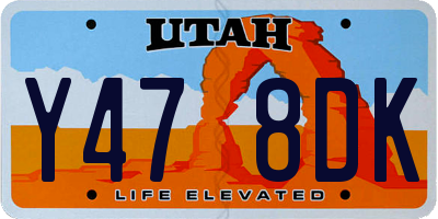 UT license plate Y478DK