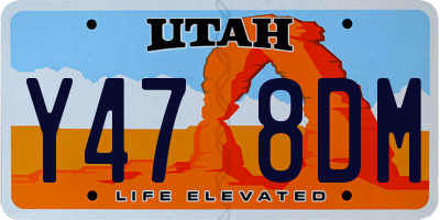 UT license plate Y478DM