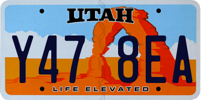 UT license plate Y478EA