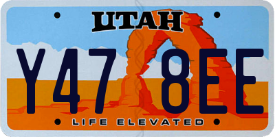 UT license plate Y478EE