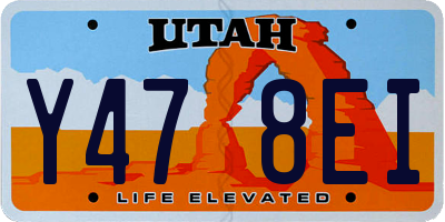 UT license plate Y478EI