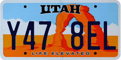 UT license plate Y478EL