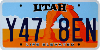 UT license plate Y478EN