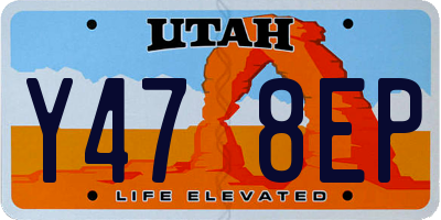 UT license plate Y478EP