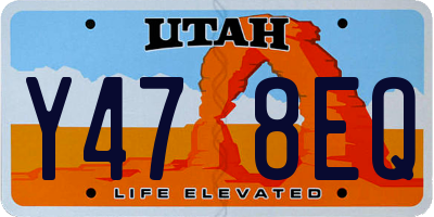 UT license plate Y478EQ