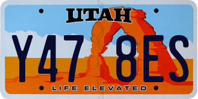 UT license plate Y478ES