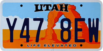 UT license plate Y478EW