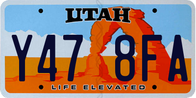 UT license plate Y478FA