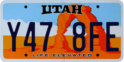 UT license plate Y478FE