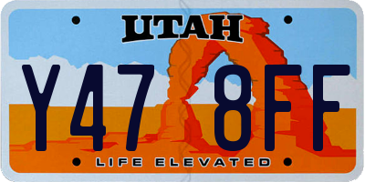 UT license plate Y478FF