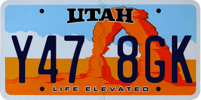 UT license plate Y478GK
