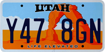 UT license plate Y478GN