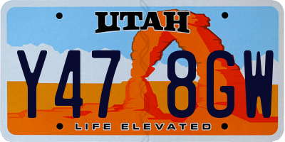 UT license plate Y478GW