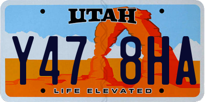 UT license plate Y478HA